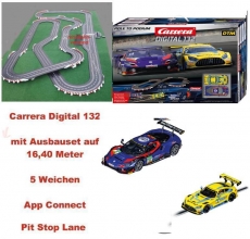 Carrera Digital 132 Pole to Podium - 16,40 Meter-5 Weichen-Pit Lane