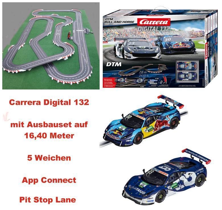 5 Weichen Carrera Digital 132 DTM App Connect 16,40m Strecke 